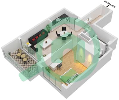 VERDAN1A 1 - 1 Bedroom Apartment Type/unit A / UNIT 01 FLOOR 1-13 Floor plan