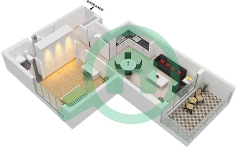 VERDAN1A 1 - 1 Bedroom Apartment Type/unit B / UNIT 11 FLOOR 1-13 Floor plan