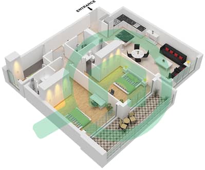 VERDAN1A 1 - 2 Bedroom Apartment Type/unit A / UNIT 03 FLOOR 1-13 Floor plan