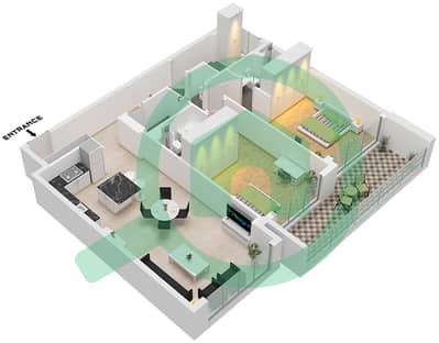VERDAN1A 1 - 2 Bedroom Apartment Type/unit B / UNIT 04 FLOOR 1-13 Floor plan