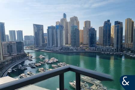 2 Bedroom Flat for Rent in Dubai Marina, Dubai - Marina View | 2 Bed + Study | Unfurnished