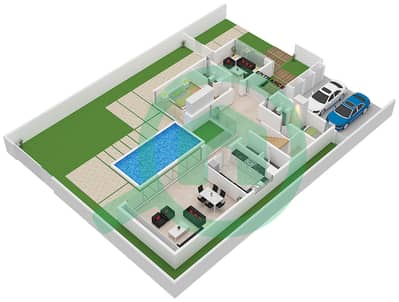 المخططات الطابقية لتصميم النموذج A فیلا 4 غرف نوم - كايا