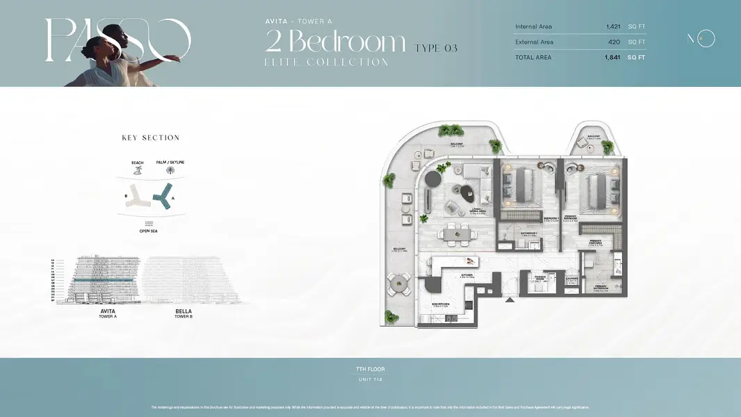 2 BR floor plan