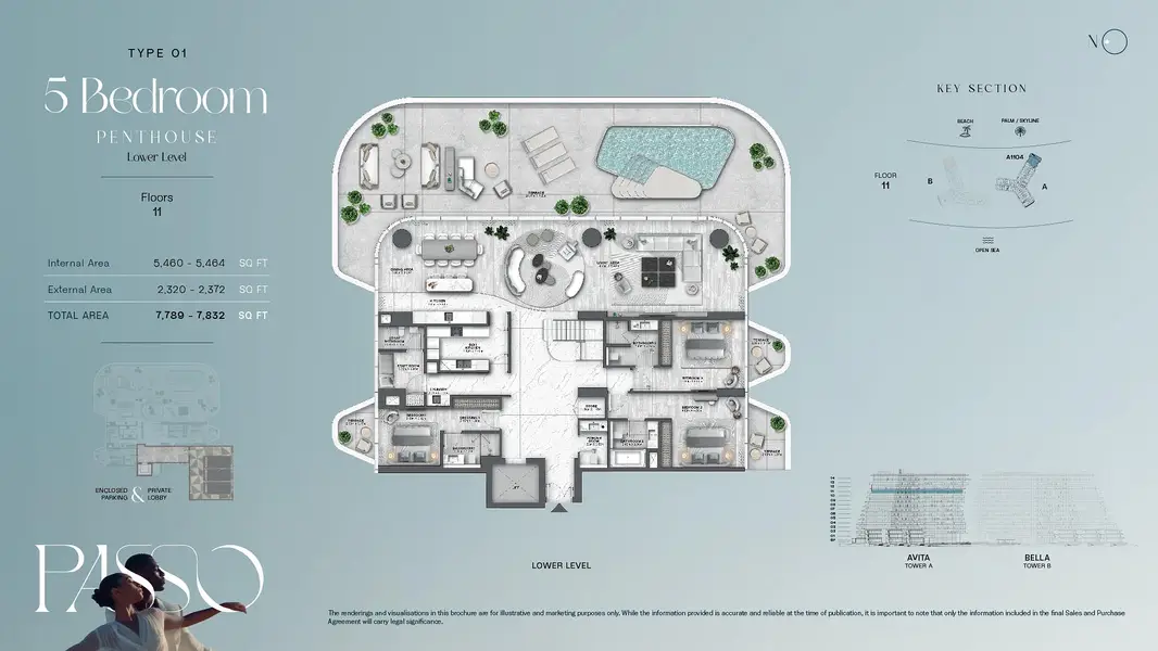 5 BR floor plan