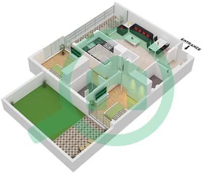 One by Nine - Апартамент 2 Cпальни планировка Тип/мера B / UNIT 2-3 FLOOR 1 One by Nine - Апартамент 2 Cпальни планировка Тип/мера B / UNIT 2-3 FLOOR 1