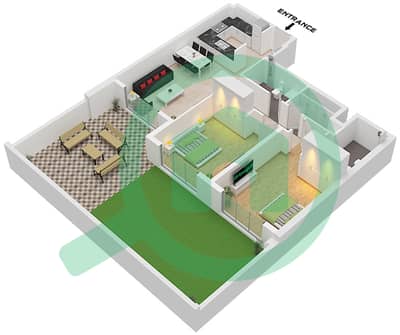 One by Nine - Апартамент 2 Cпальни планировка Тип/мера ST 1 / UNIT 4 FLOOR 1 One by Nine - Апартамент 2 Cпальни планировка Тип/мера ST 1 / UNIT 4 FLOOR 1