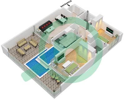 One by Nine - Апартамент 2 Cпальни планировка Тип/мера P2 / UNIT 2 FLOOR 6 One by Nine - Апартамент 2 Cпальни планировка Тип/мера P2 / UNIT 2 FLOOR 6