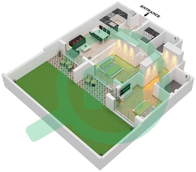 One by Nine - Апартамент 2 Cпальни планировка Тип/мера ST 2 / UNIT 5 FLOOR 1 One by Nine - Апартамент 2 Cпальни планировка Тип/мера ST 2 / UNIT 5 FLOOR 1