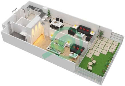 La Residence - 1 Bedroom Apartment Unit 2 Floor plan La Residence - 1 Bedroom Apartment Unit 2 Floor plan