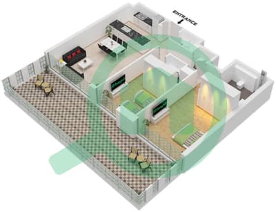 公寓12号 - 2 卧室公寓单位2,6 FLOOR GROUND戶型图