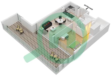 公寓12号 - 1 卧室公寓单位1 FLOOR GROUND戶型图
