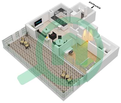 公寓12号 - 1 卧室公寓单位5 FLOOR GROUND戶型图