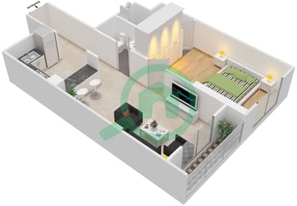 La Residence - 1 Bedroom Apartment Unit 407 Floor plan La Residence - 1 Bedroom Apartment Unit 407 Floor plan