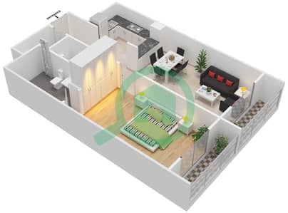 La Residence - 1 Bedroom Apartment Unit 406 Floor plan La Residence - 1 Bedroom Apartment Unit 406 Floor plan
