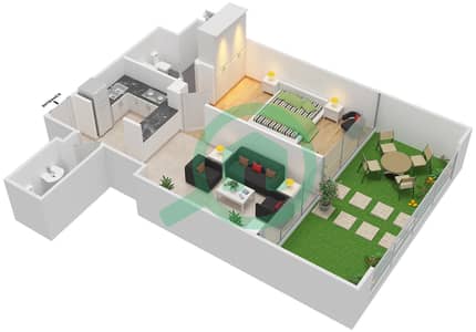 La Residence - 1 Bedroom Apartment Unit 402 Floor plan La Residence - 1 Bedroom Apartment Unit 402 Floor plan