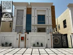 Villa for sale in Al Zahya, Ajman | 5 bedrooms, a majlis, a hall, and a maid's room | Main street | Large setback | Super deluxe finishing | | Spec
