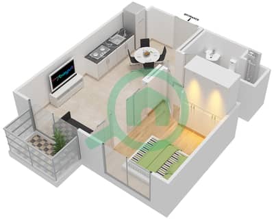 大众公寓 - 1 卧室公寓单位09戶型图