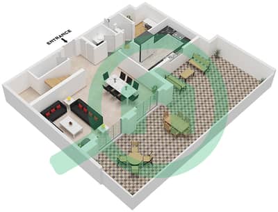 水晶公寓 - 3 卧室联排别墅类型／单位3TH-2 / UNIT 4 FLOOR 1,2戶型图