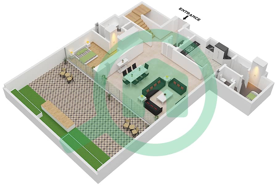 Eden House The Canal - 4 Bedroom Apartment Unit 7 FLOOR GROUND,FIRST Floor plan Unit 7 Floor Ground interactive3D