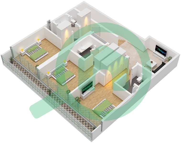 Eden House The Canal - 4 Bedroom Apartment Unit 7 FLOOR GROUND,FIRST Floor plan Unit 7 Floor First interactive3D
