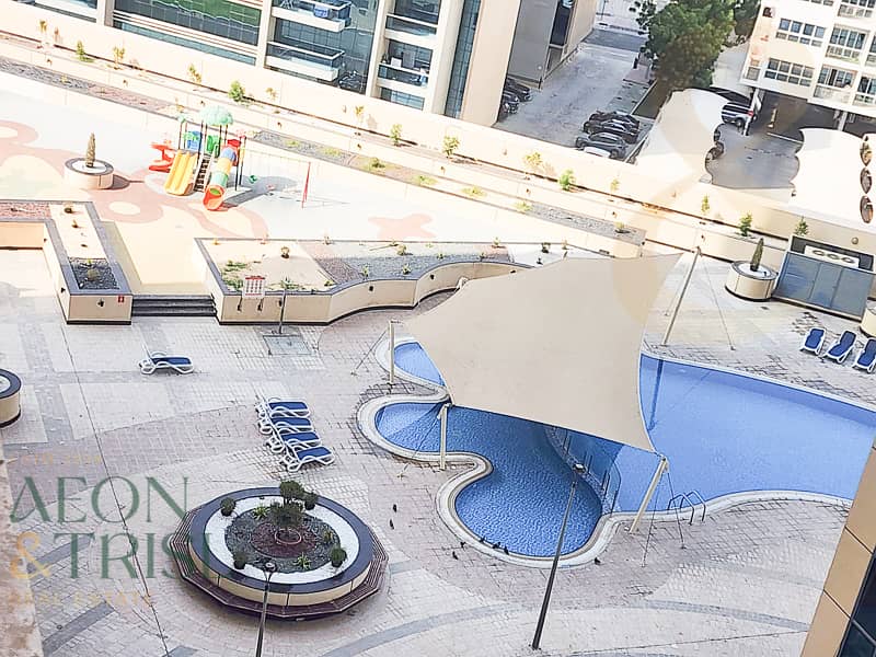 Furnished Studio | Pool View | 12 Cheques |Balcony