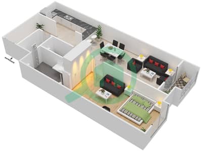 La Residence - 1 Bedroom Apartment Unit 411 Floor plan La Residence - 1 Bedroom Apartment Unit 411 Floor plan
