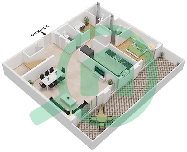 Type 4Th-2 Unit 3, Lower Floor 1