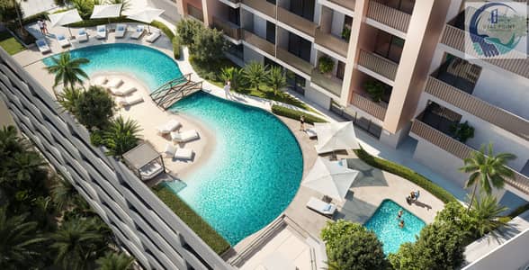 朱美拉三角小镇(JVT)， 迪拜 单身公寓待售 - ESSENL1FE_lagoon pool 2. jpg