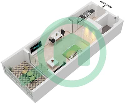 Weybridge Gardens 2 - 单身公寓类型／单位1 / UNIT 1戶型图