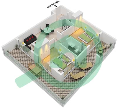 Weybridge Gardens 2 - 2 卧室公寓类型／单位1 / UNIT 2戶型图