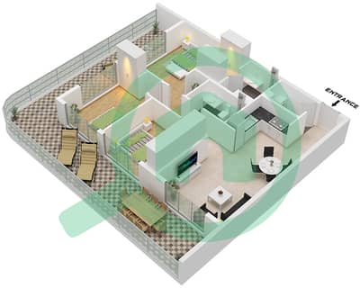Weybridge Gardens 2 - 3 卧室公寓类型／单位1 / UNIT 16戶型图