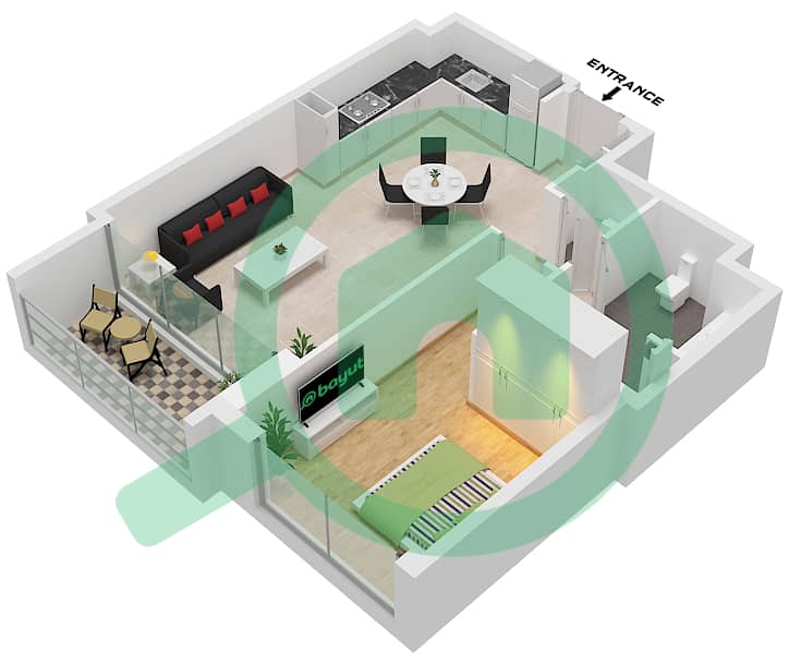 Palace Residences Creek Blue - 1 卧室公寓单位5-7 FLOOR PODIUM 2,1-23戶型图 Unit 5 Floor Podium 2 
Unit 6 Floor 1 
Unit 7 Floor 2-23,25-50 interactive3D