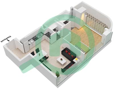 The Orchard Place Tower A - Апартамент 1 Спальня планировка Тип 1 FLOOR 2-10