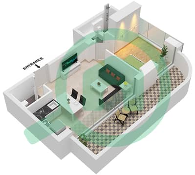 The Orchard Place Tower A - Апартамент 1 Спальня планировка Тип 2 FLOOR 2-10