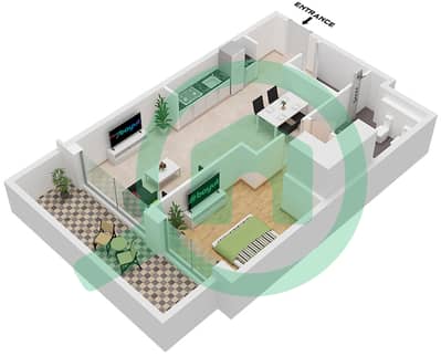 The Orchard Place Tower A - Апартамент 1 Спальня планировка Тип 3 FLOOR 2-21