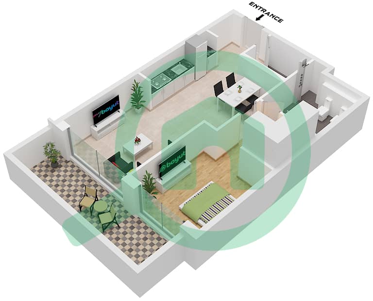 Type 3 Floor 2-21 The Orchard Place Tower A - 1 Bedroom Apartment Type 3 FLOOR 2-21 Floor plan Type 3 Floor 2-21 interactive3D