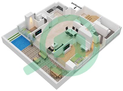 The Orchard Place Tower A - Апартамент 3 Cпальни планировка Тип 4 FLOOR 1