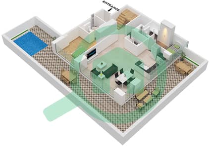 The Orchard Place Tower A - Апартамент 3 Cпальни планировка Тип 1 FLOOR 1