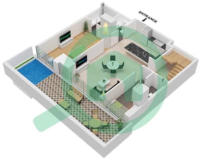 The Orchard Place Tower A - Апартамент 3 Cпальни планировка Тип 2 FLOOR 1