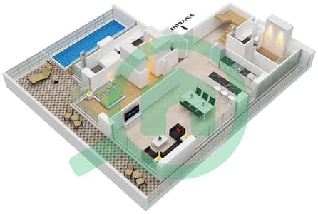 The Orchard Place Tower A - Пентхаус 3 Cпальни планировка Тип 1 FLOOR 22