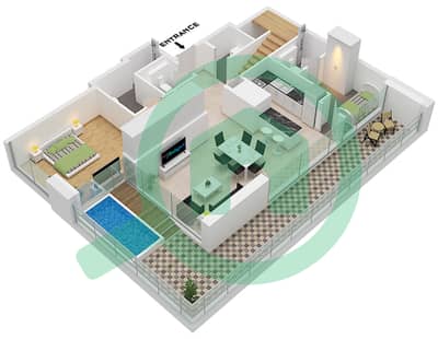 The Orchard Place Tower A - Пентхаус 3 Cпальни планировка Тип 2 FLOOR 22