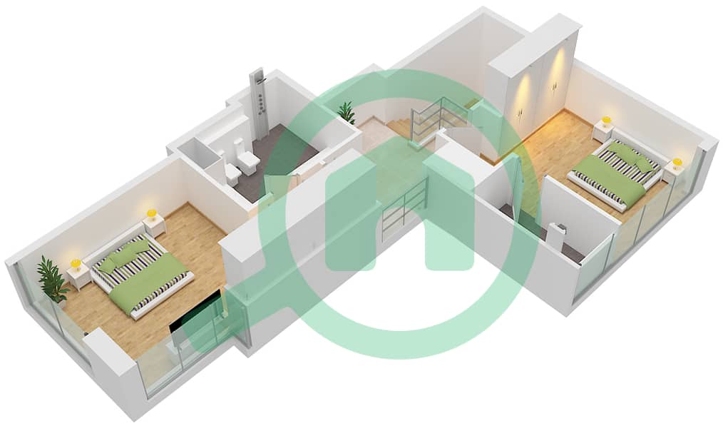 The Orchard Place Tower A - Пентхаус 3 Cпальни планировка Тип 2 FLOOR 22 Type 2 Floor 22 Upper interactive3D