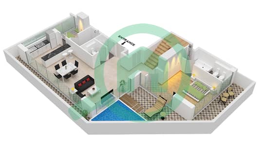 The Orchard Place Tower A - Пентхаус 3 Cпальни планировка Тип 4 FLOOR 22