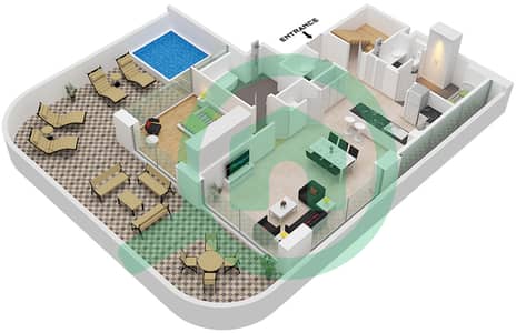 The Orchard Place Tower A - Пентхаус 3 Cпальни планировка Тип 1 FLOOR 23