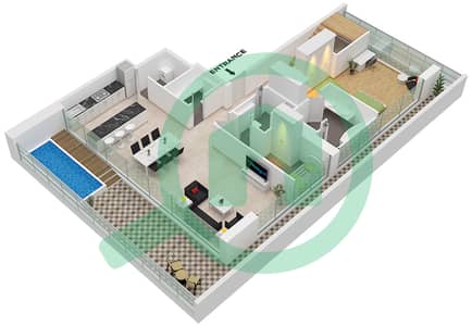 The Orchard Place Tower A - Пентхаус 3 Cпальни планировка Тип 3 FLOOR 22