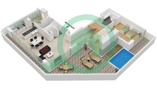 The Orchard Place Tower A - Пентхаус 3 Cпальни планировка Тип 4 FLOOR 23