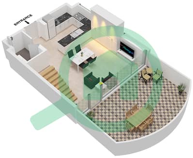 The Orchard Place Tower A - Пентхаус 1 Спальня планировка Тип 1 FLOOR 1