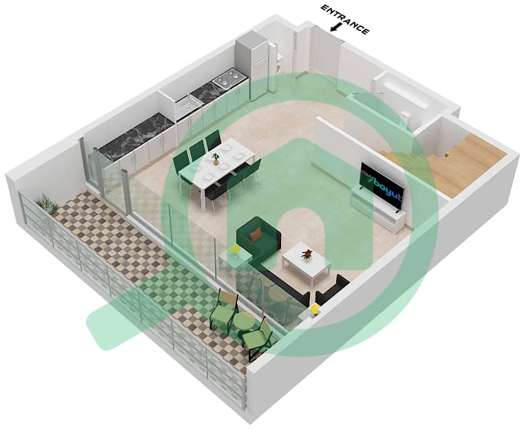 Type 2 Floor 22 Lower The Orchard Place Tower A - 1 Bedroom Penthouse Type 2 FLOOR 22 Floor plan Type 2 Floor 22 Lower interactive3D