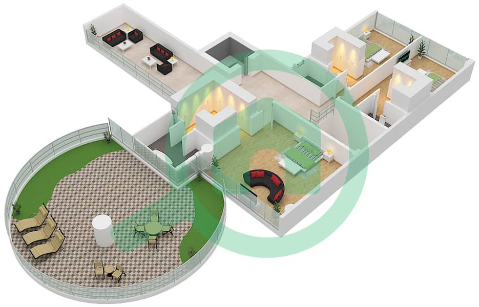 Cavalli Couture - 5 Bedroom Apartment Type 3 Floor plan Type 3 Upper Floor interactive3D