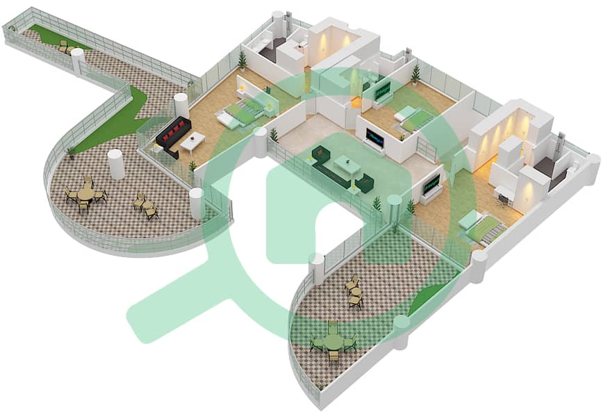 Type 5 Floor 14 Cavalli Couture - 5 Bedroom Apartment Type 5 FLOOR 13 Floor plan Type 5 Floor 14 interactive3D